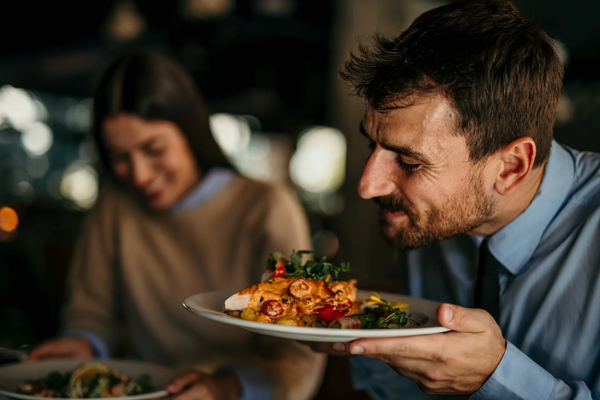 Pause before the first bite